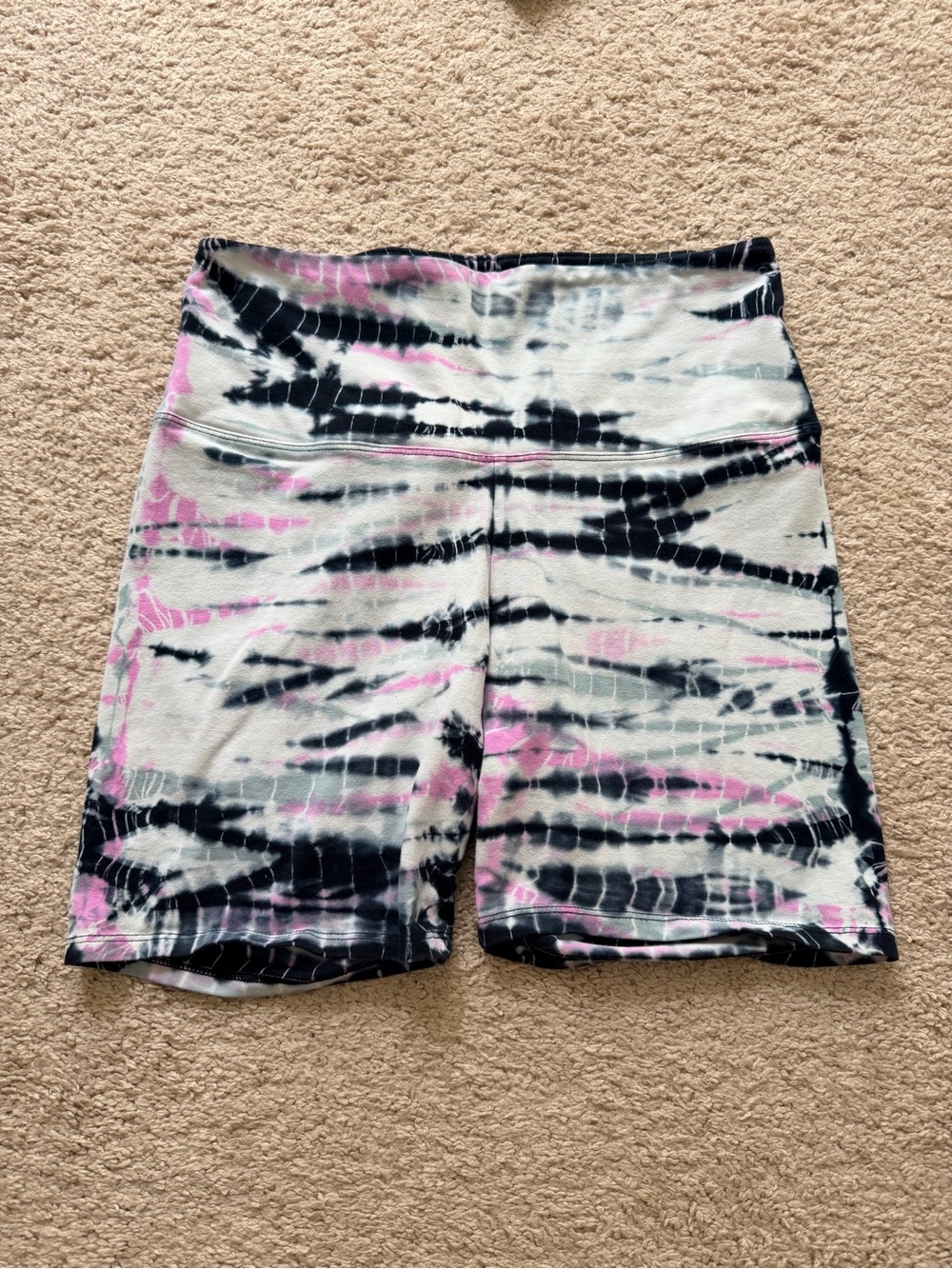 Victoria’s Secret PINK Women’s Tie-Dye High-Waist Bike Shorts - Pink & Black